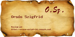 Orsós Szigfrid névjegykártya