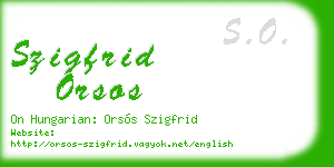 szigfrid orsos business card