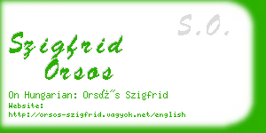 szigfrid orsos business card
